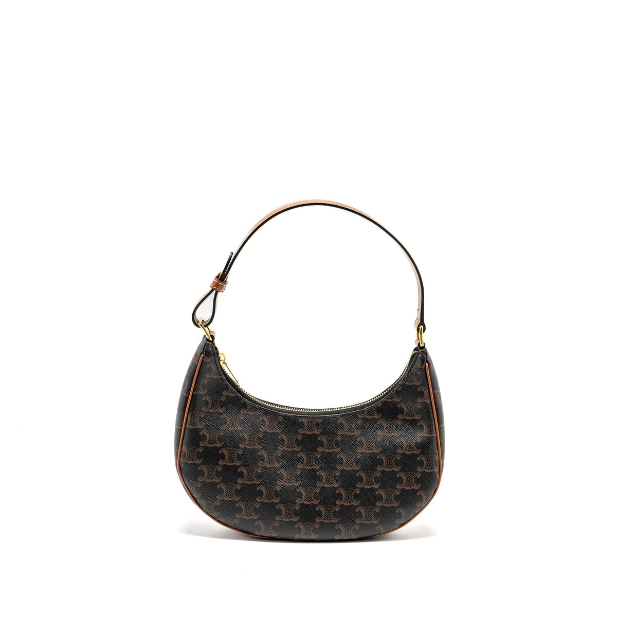 Celine Bags? Celine Ava Bag Triomphe Canvas Calfskin Tan GHW Elegant Everyday Designer Handbag