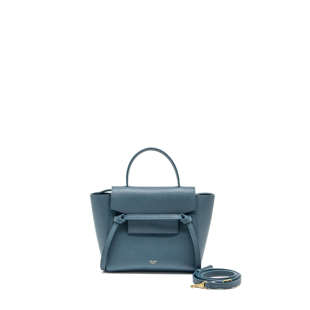 Celine Bags? Celine nano belt bag Grained Calfskin Blue GHW Luxury Designer Leather Handbag