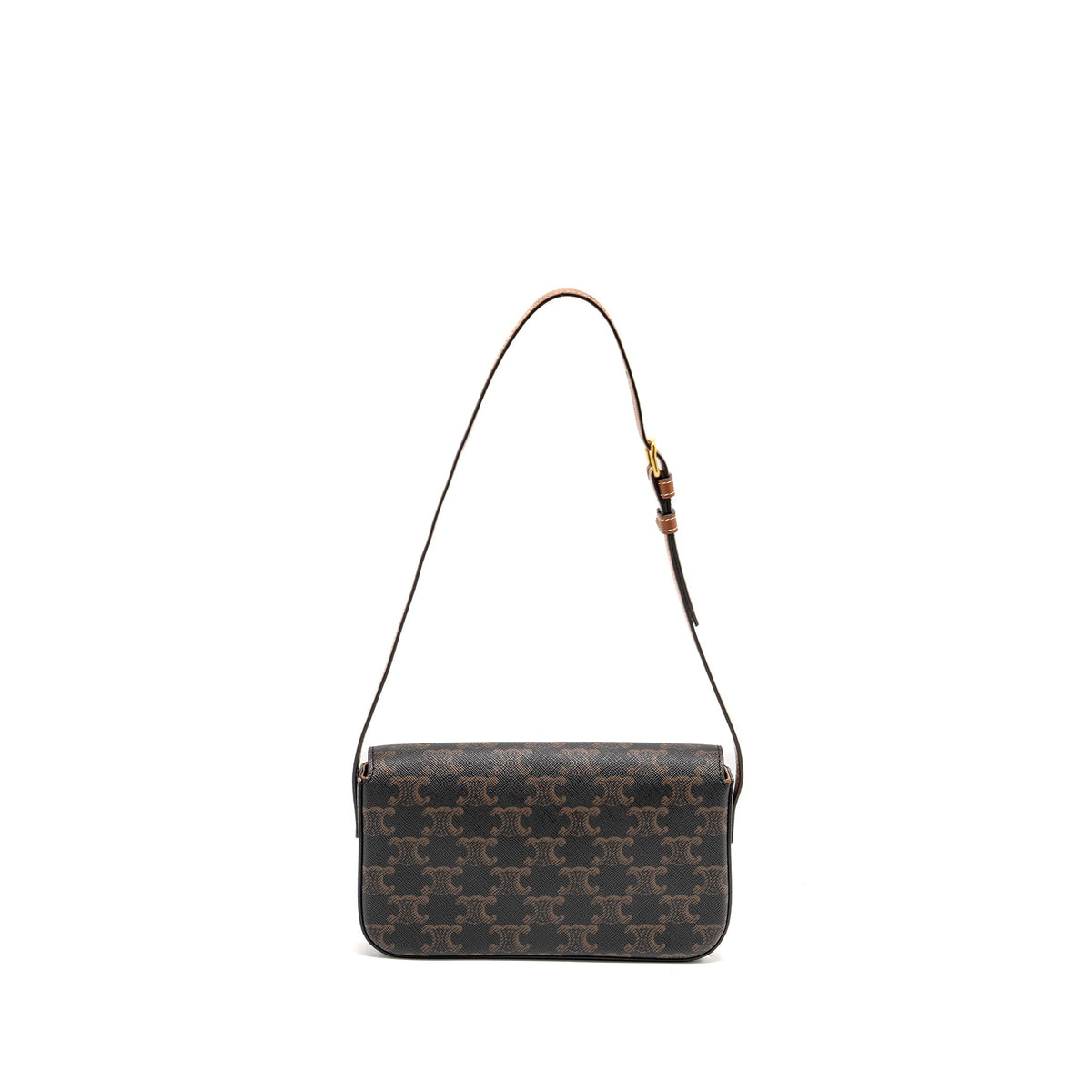 Celine Bags? Celine Triomphe Shoulder Bag Triomphe Canvas Calfskin Tan GHW Elegant Everyday Designer Handbag