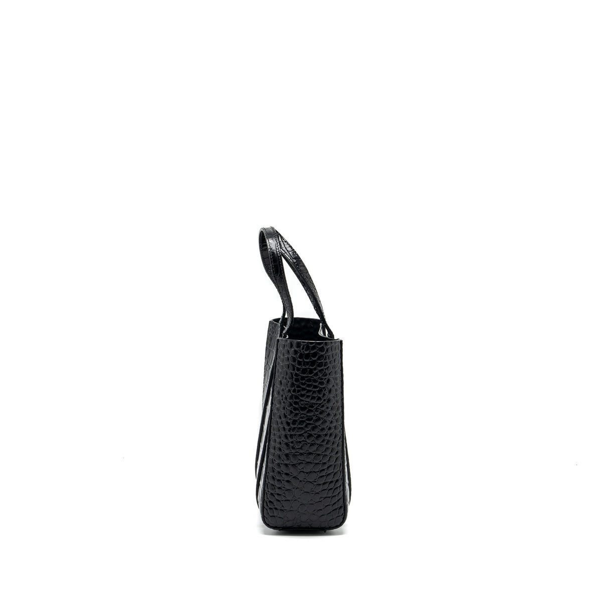 Balenciaga XXS Everyday Tote Bag Croc-Embossed Calfskin Black SHW — Premium Leather Tote