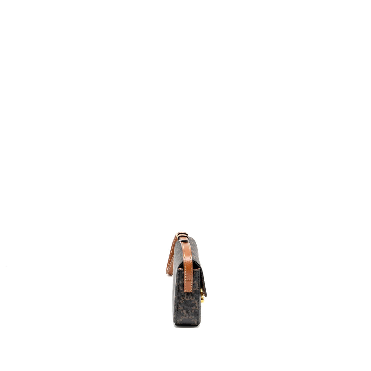 Celine Bags? Celine Triomphe Shoulder Bag Triomphe Canvas Calfskin Tan GHW Elegant Everyday Designer Handbag