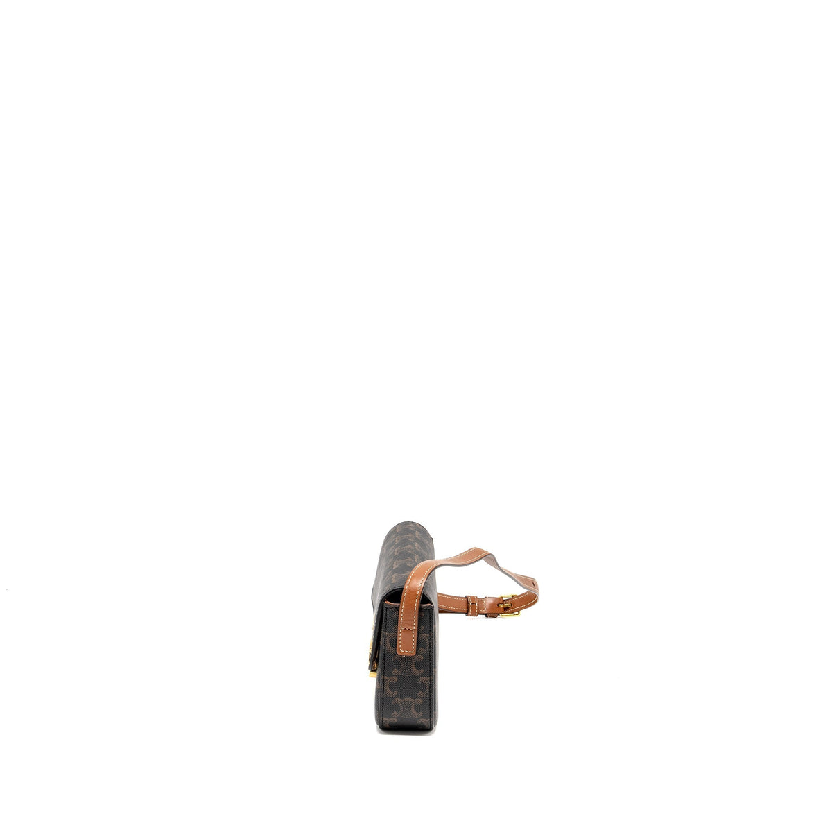 Celine Bags? Celine Triomphe Shoulder Bag Triomphe Canvas Calfskin Tan GHW Elegant Everyday Designer Handbag