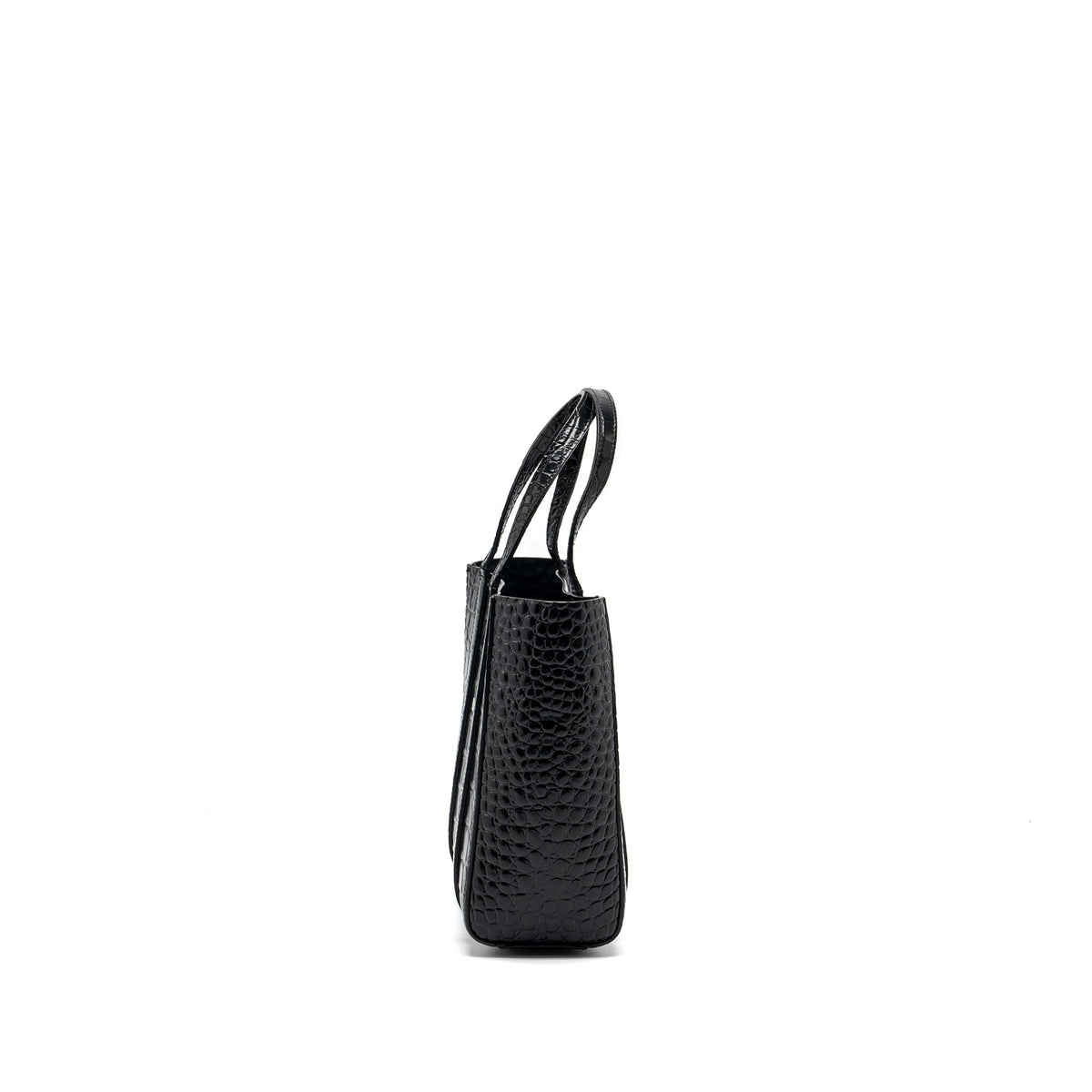 Balenciaga XXS Everyday Tote Bag Croc-Embossed Calfskin Black SHW — Premium Leather Tote