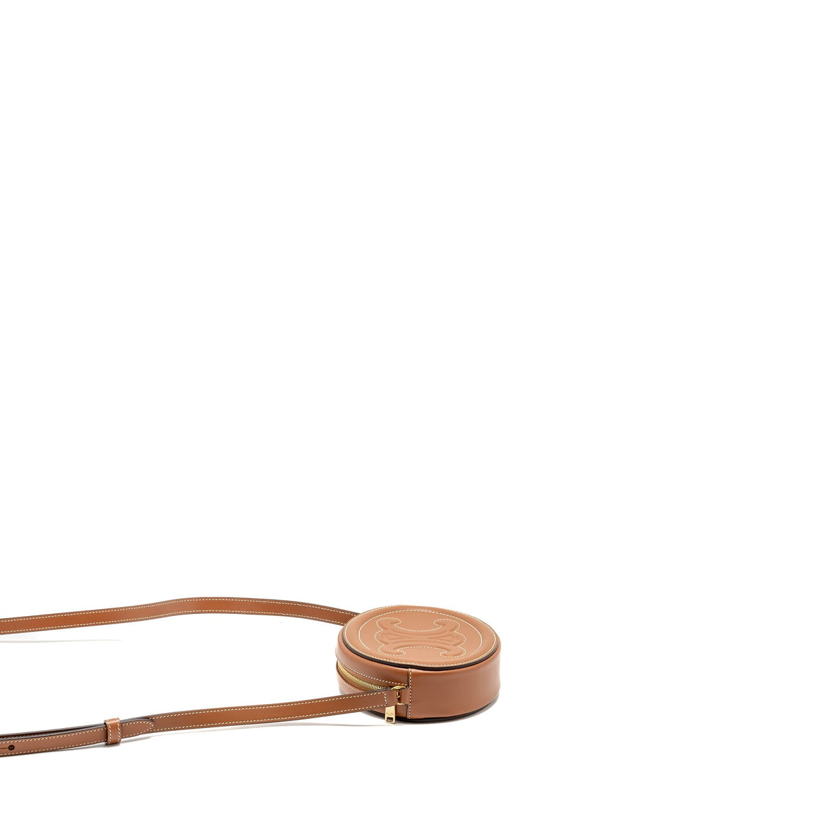 Celine Bags? CELINE Crossbody Oval Purse Cuirass Triomphe Smooth Calfskin Tan GHW Elegant Everyday Designer Handbag