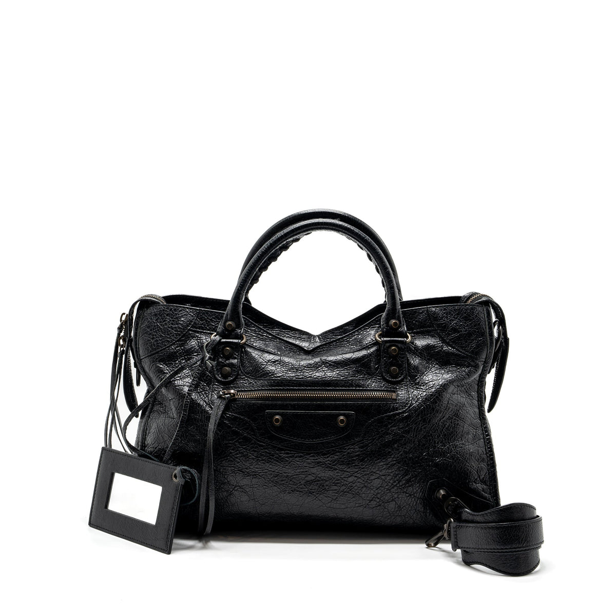 Balenciaga City Bag Calfskin Black Ruthenium Hardware — Designer Leather Handbag