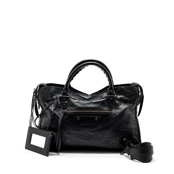 Balenciaga City Bag Calfskin Black Ruthenium Hardware — Designer Leather Handbag