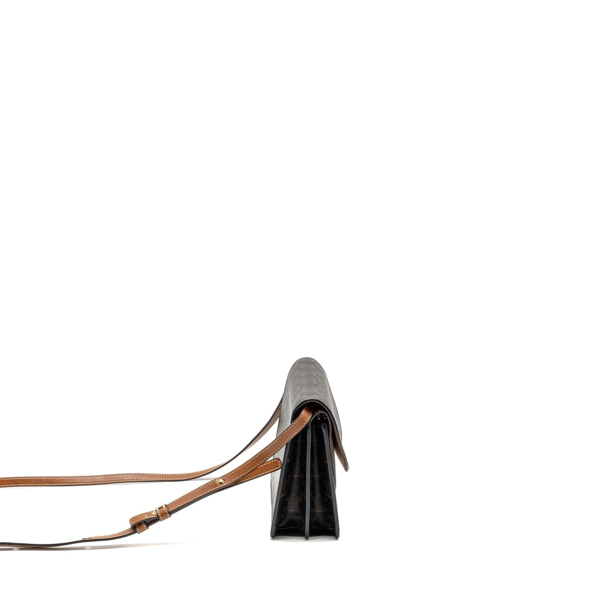 Celine Wallets? Celine Wallet On Strap Triomphe Canvas Lambskin Tan GHW Compact Luxury Card Wallet