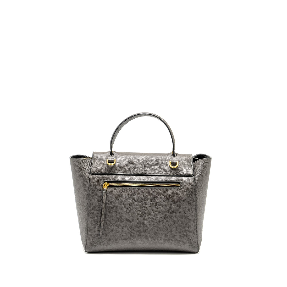 Celine Bags? Celine Mini Belt Bag Grained Calfskin Grey GHW Premium Designer Shoulder Bag