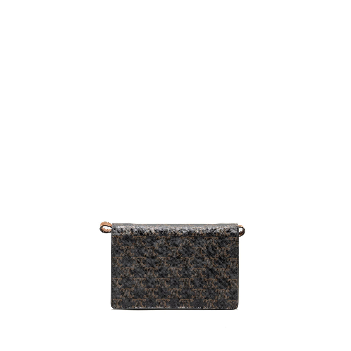 Celine Wallets? Celine Wallet On Strap Triomphe Canvas Lambskin Tan GHW Compact Luxury Card Wallet