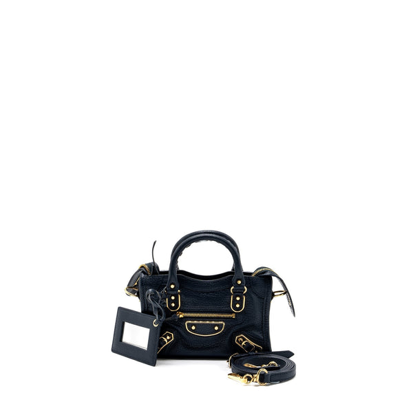 Balenciaga Nano City Bag Navy GHW — Designer Leather Handbag