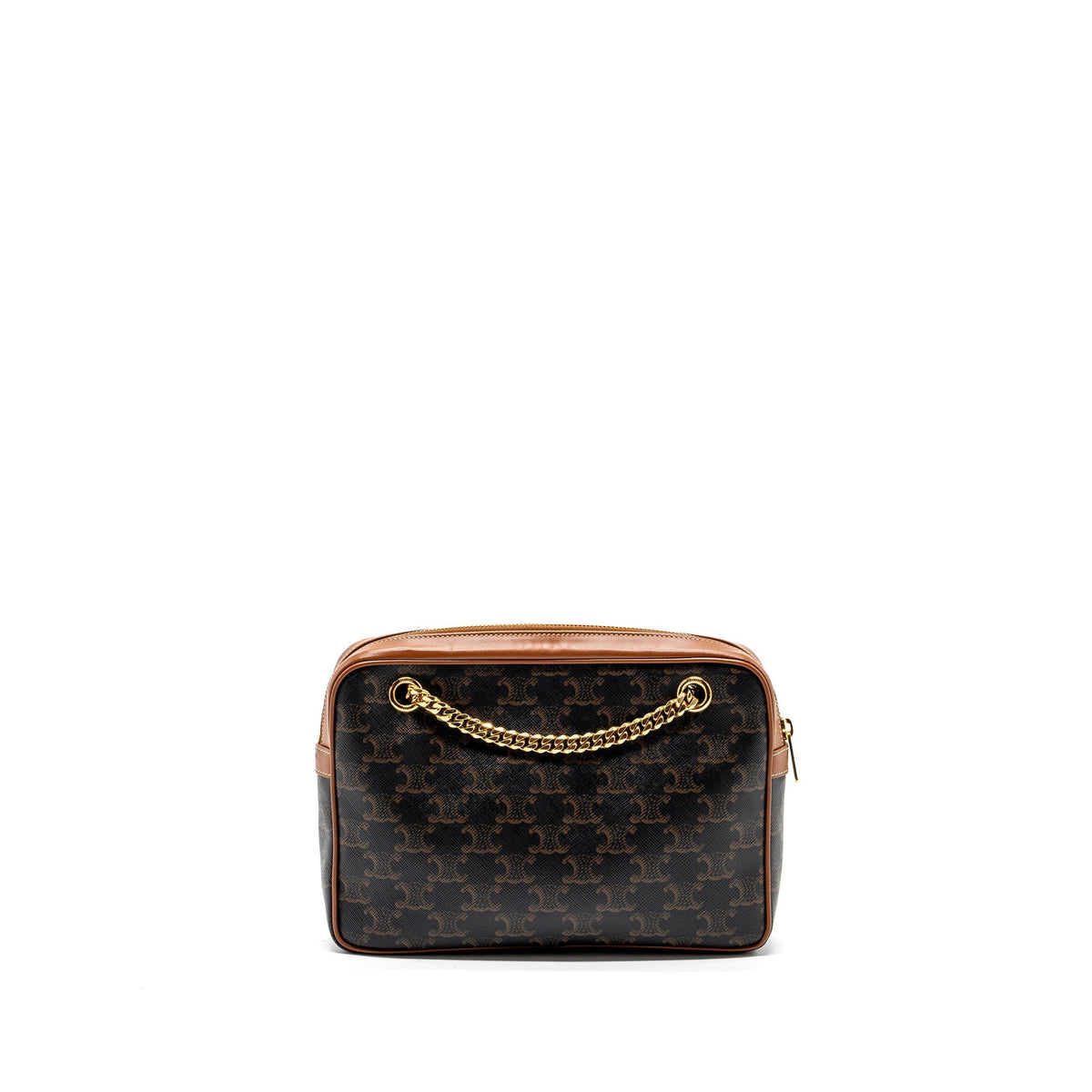 Celine Bags? Celine patapans bag triomphe canvas Leather brown GHW Premium Designer Shoulder Bag