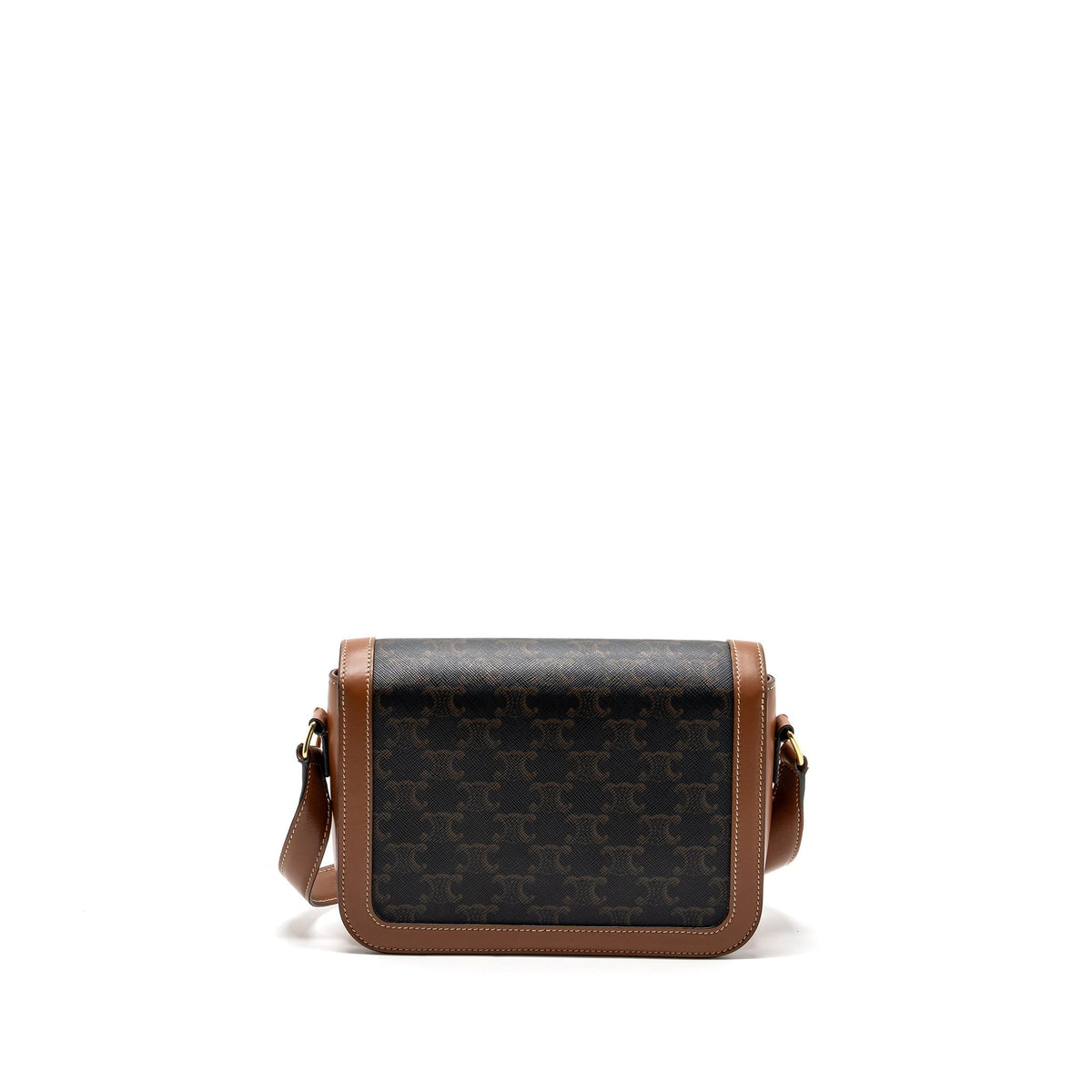 Celine Bags? Celine Classic triomphe bag canvas calfskin tan GHW Premium Designer Shoulder Bag