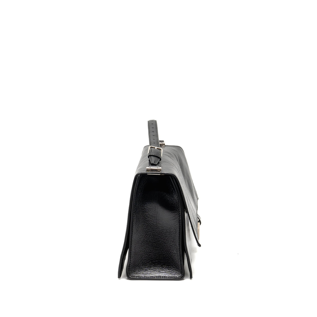 Side view of Balenciaga handbag Black premium designer bag