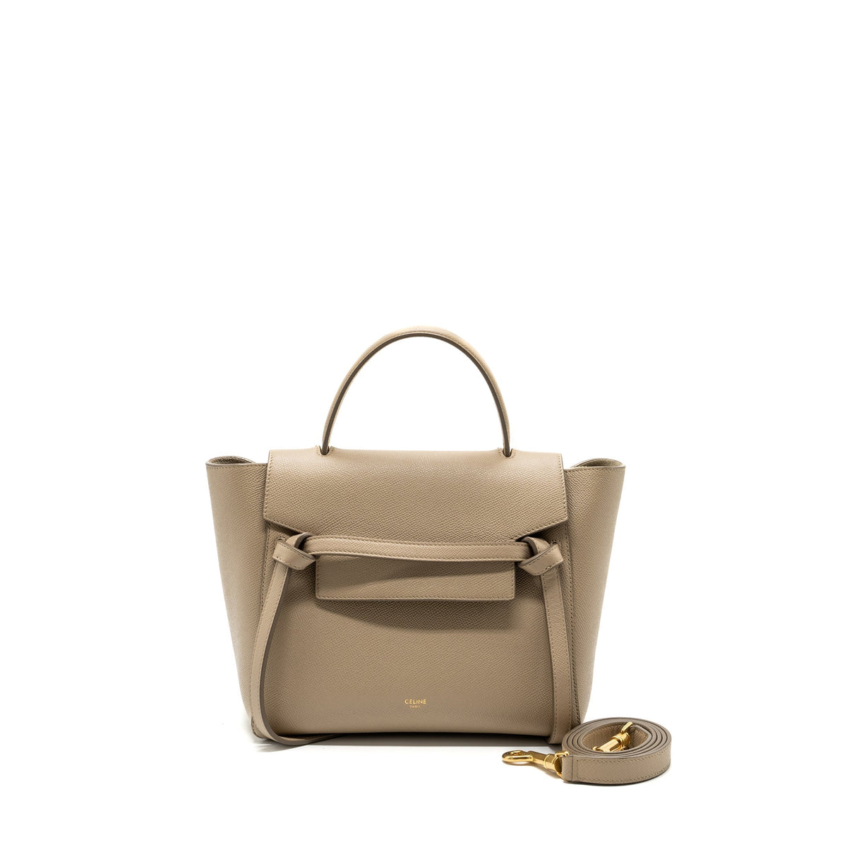 Celine Bags? Celine Micro Belt Bag Grained Calfskin Beige GHW Elegant Everyday Designer Handbag