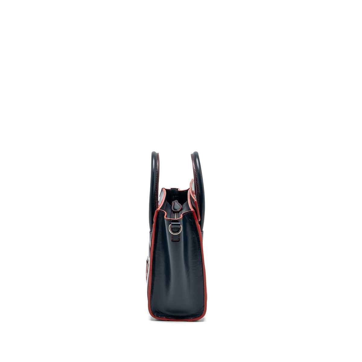 Celine Bags? Celine Nano Luggage bag calfskin navy red SHW Premium Designer Shoulder Bag