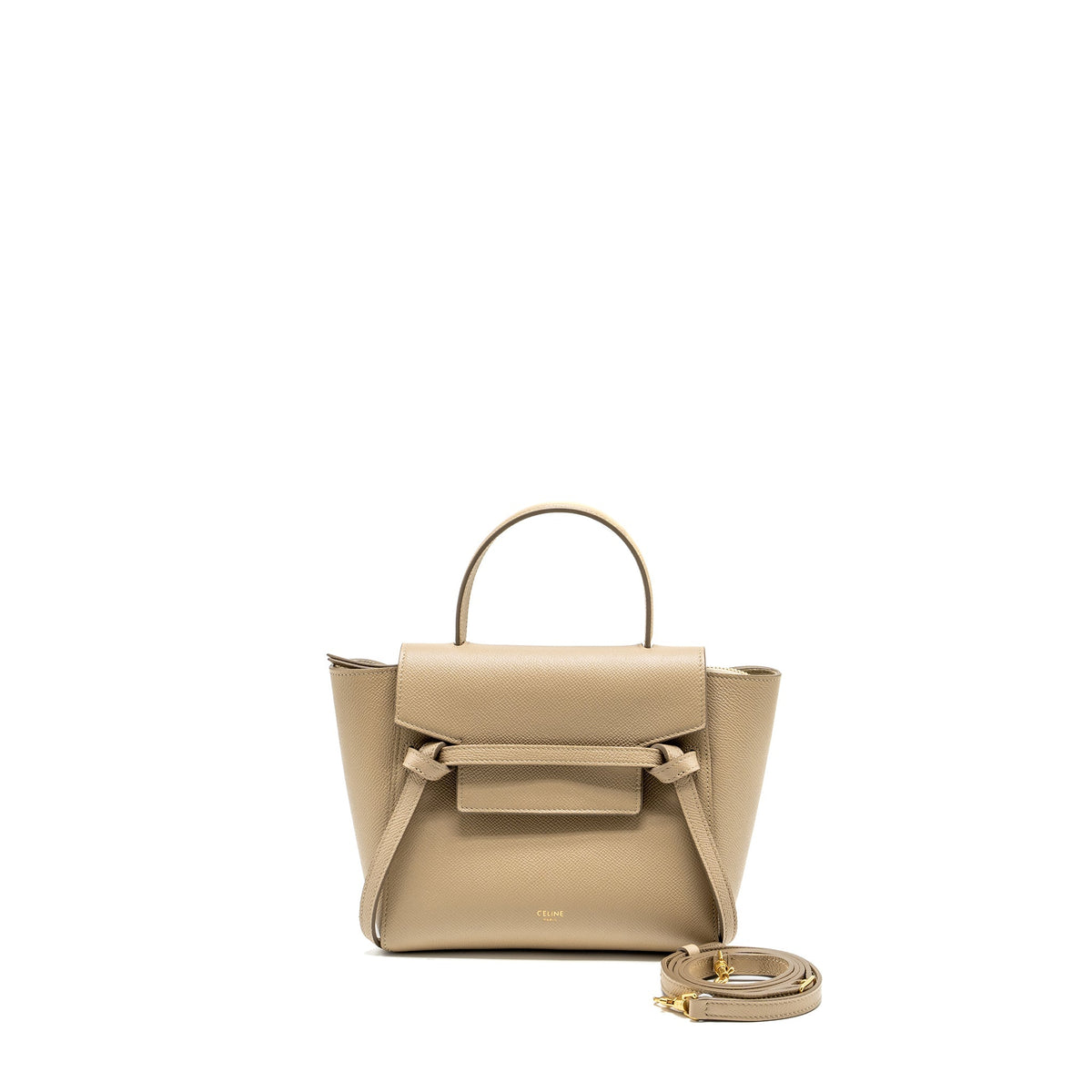 Celine Bags? Celine Nano Belt Bag Aged Calfskin Light Beige GHW Premium Designer Shoulder Bag