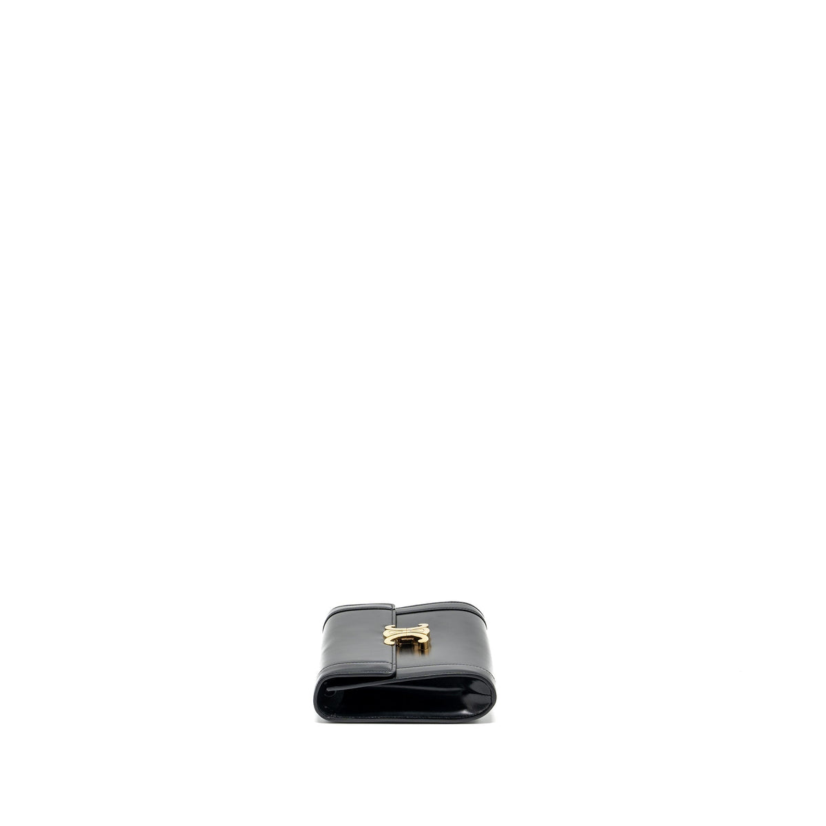 Celine Wallets? Celine triomphe flap wallet with strap calfskin black GHW Compact Luxury Card Wallet