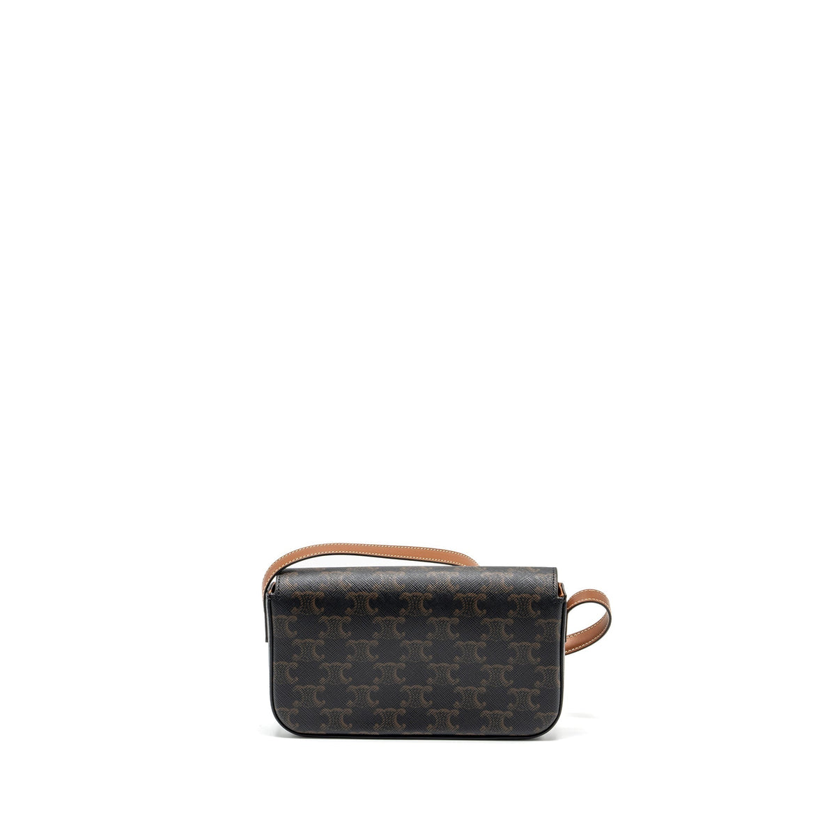 Celine Bags? Celine Triomphe Shouder Bag Triomphe Canvas Calfskin Tan GHW Premium Designer Shoulder Bag