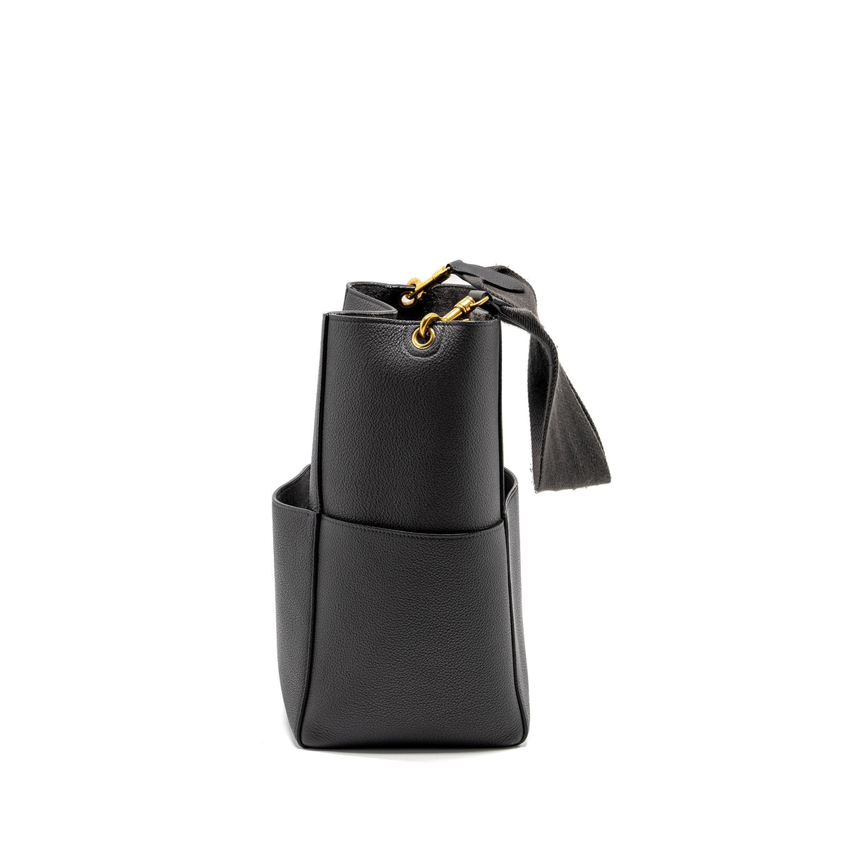 Celine Bags? Celine Sangle Bucket Bag Calfskin Dark Grey GHW Premium Designer Shoulder Bag