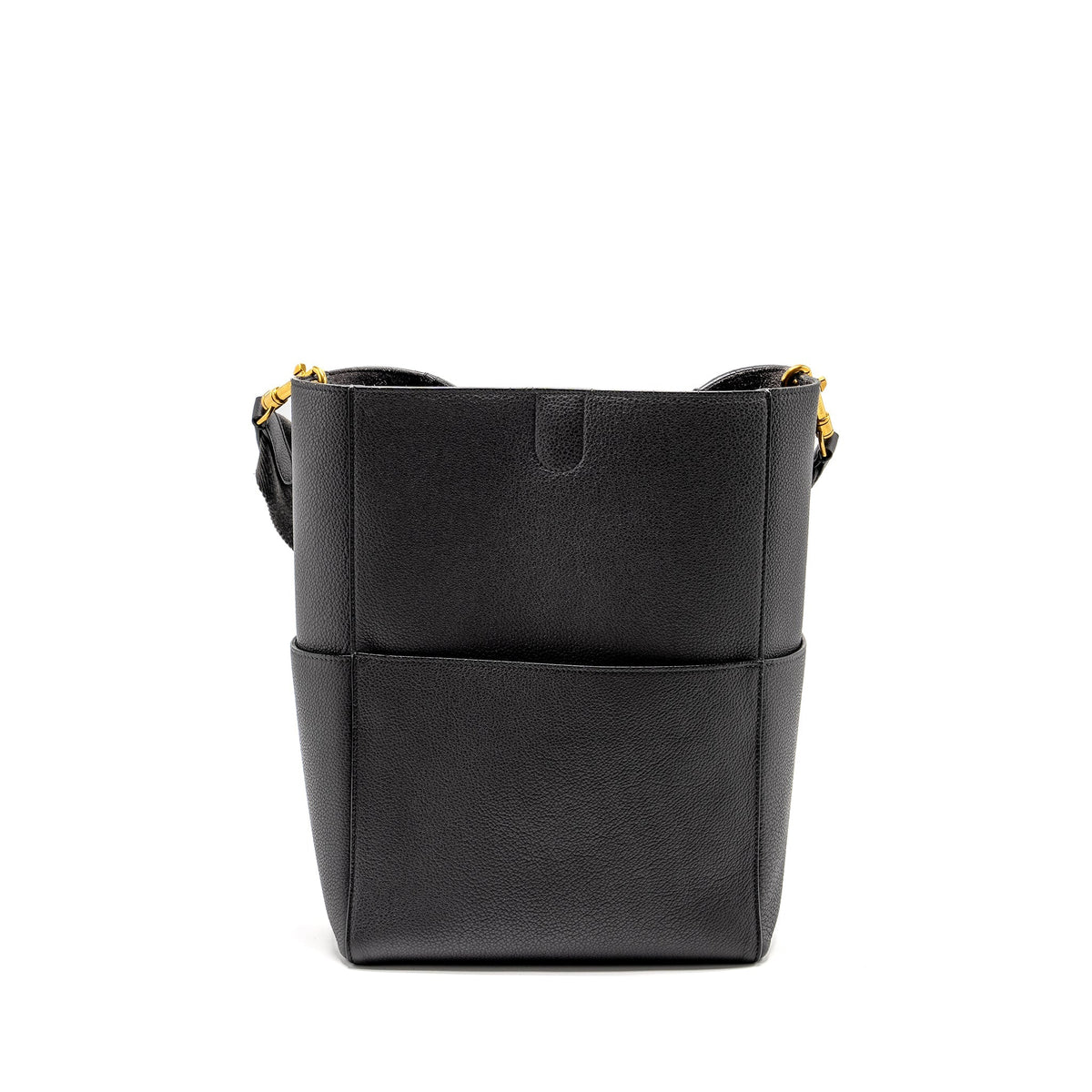 Celine Bags? Celine Sangle Bucket Bag Calfskin Dark Grey GHW Premium Designer Shoulder Bag