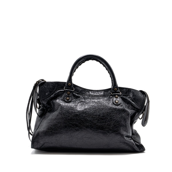 Balenciaga Classic City Bag leather Black Ruthenium Gold Hardware — Designer Leather Handbag