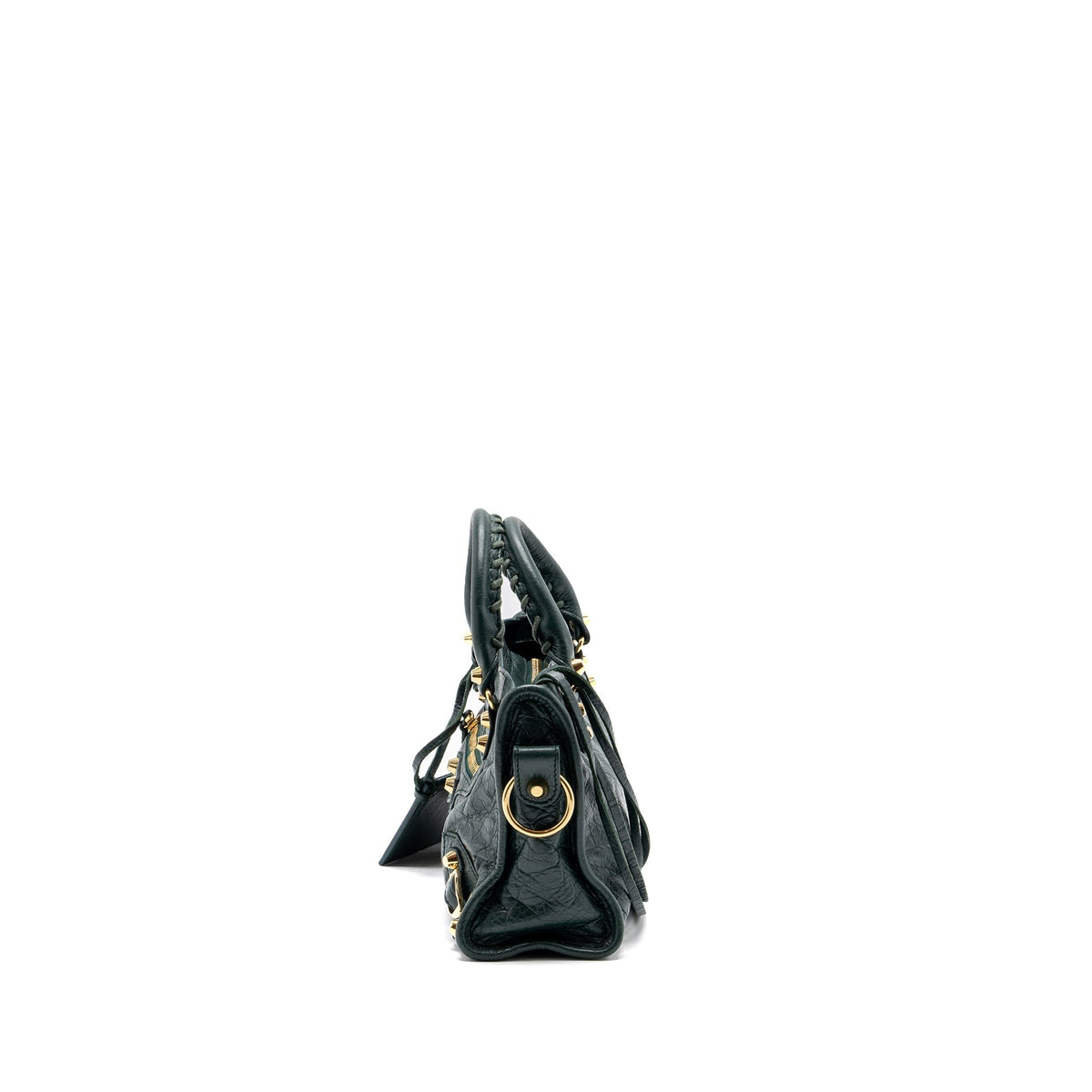 Balenciaga Mini City Bag Dark Green GHW — Designer Leather Handbag