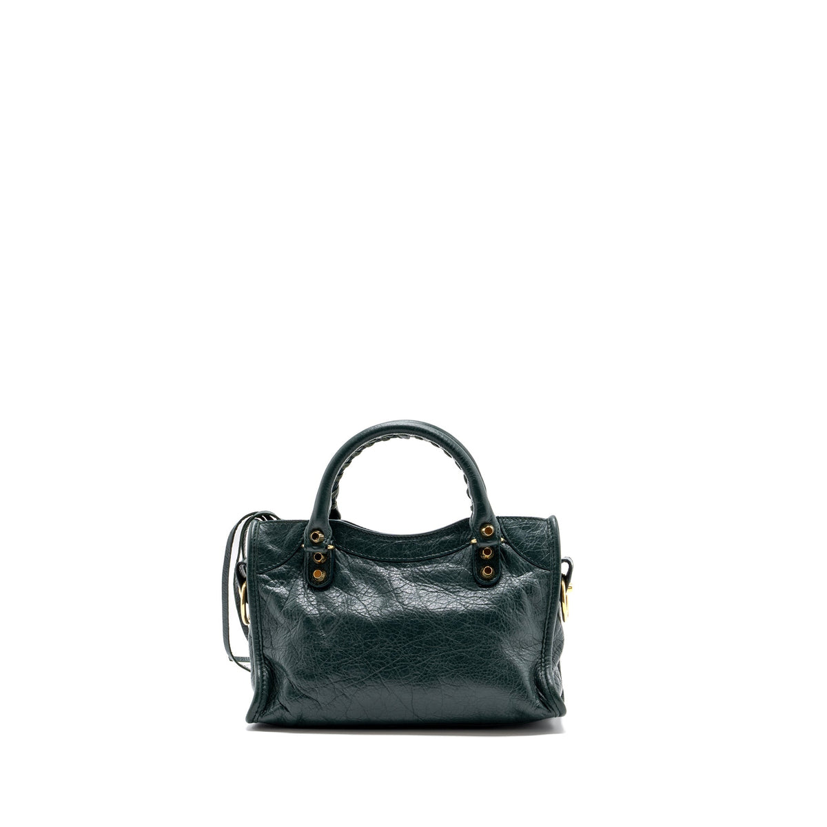 Balenciaga Mini City Bag Dark Green GHW — Designer Leather Handbag