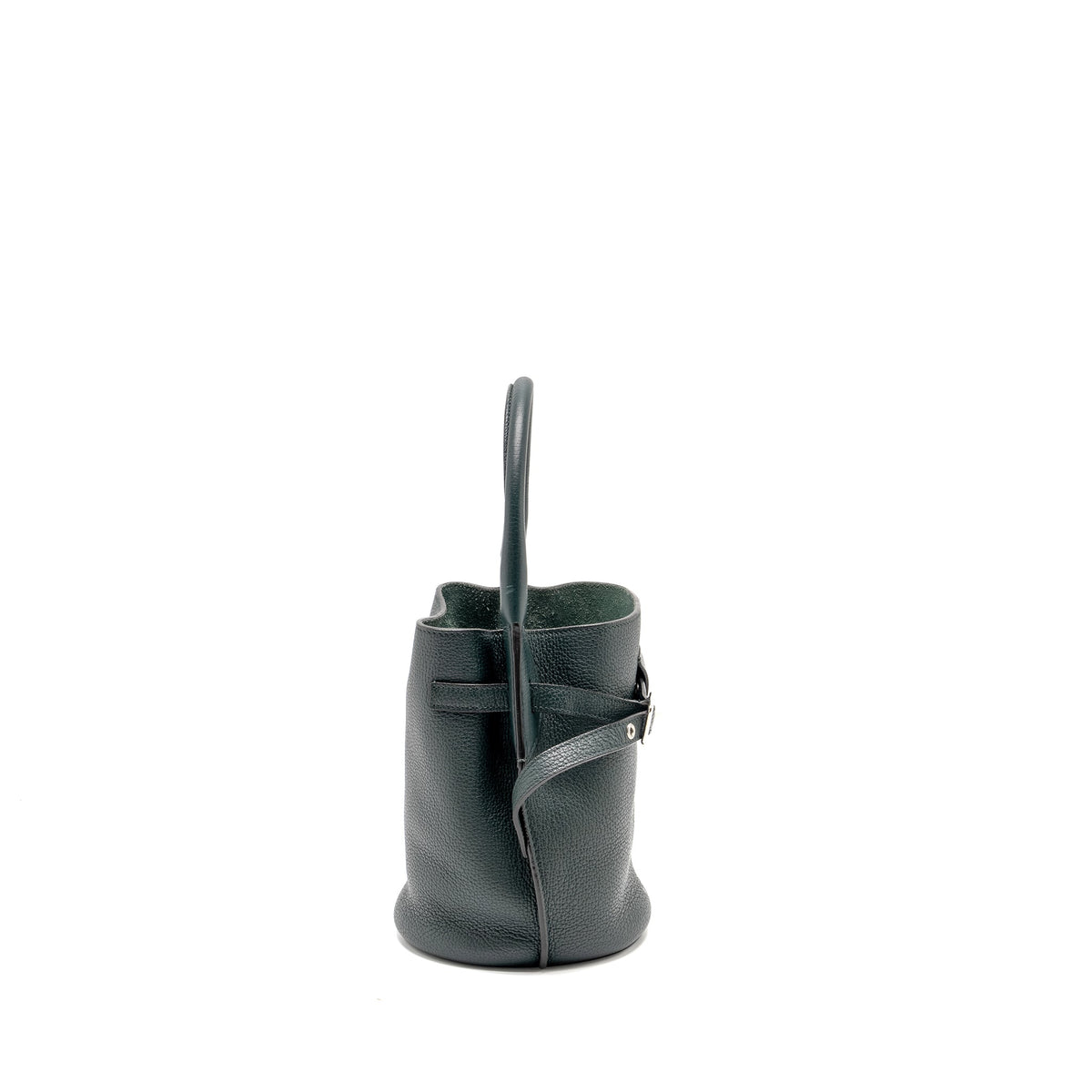 Celine Bags? Celine Nano Bucket Big Bag Grained Calfskin Dark Green SHW Elegant Everyday Designer Handbag