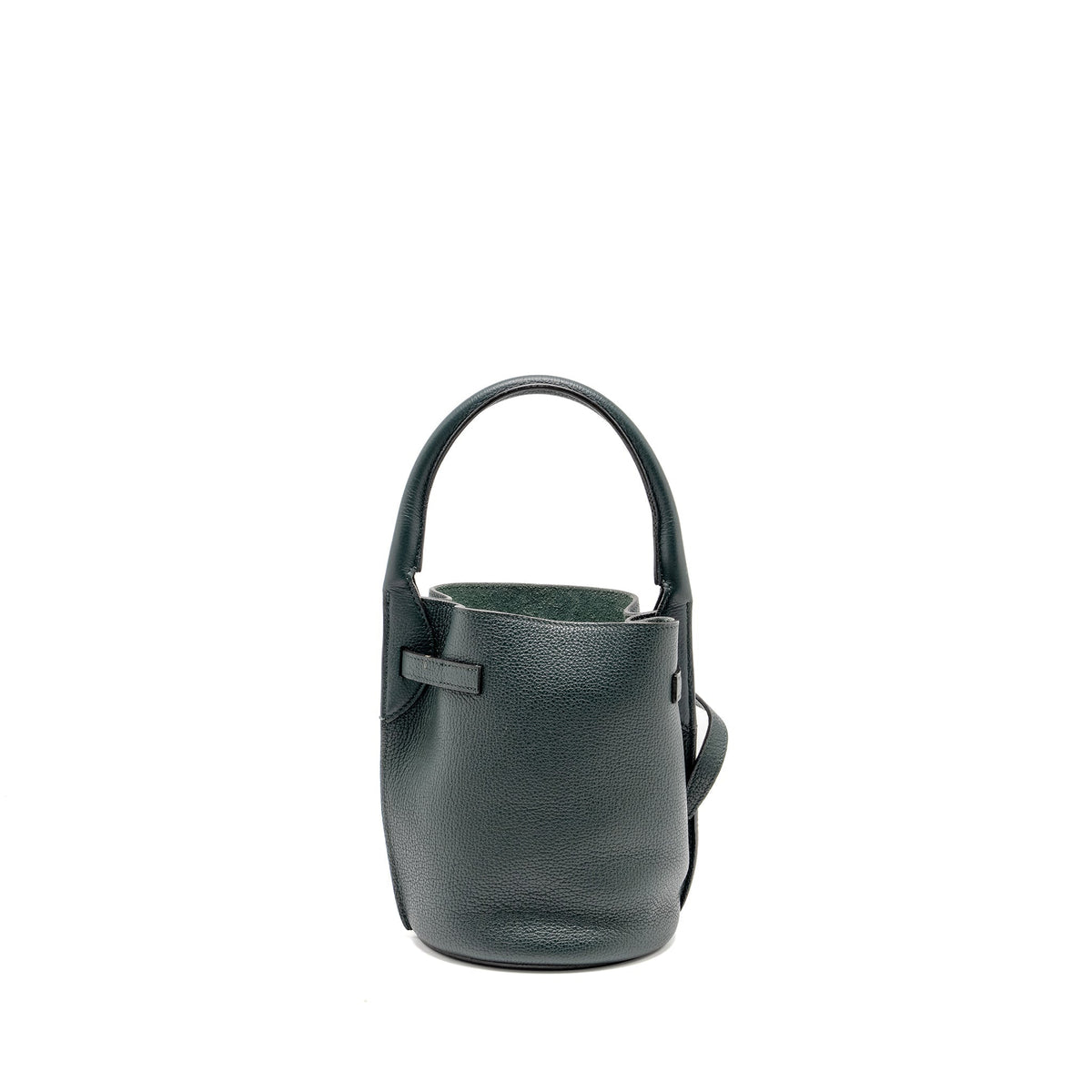 Celine Bags? Celine Nano Bucket Big Bag Grained Calfskin Dark Green SHW Elegant Everyday Designer Handbag