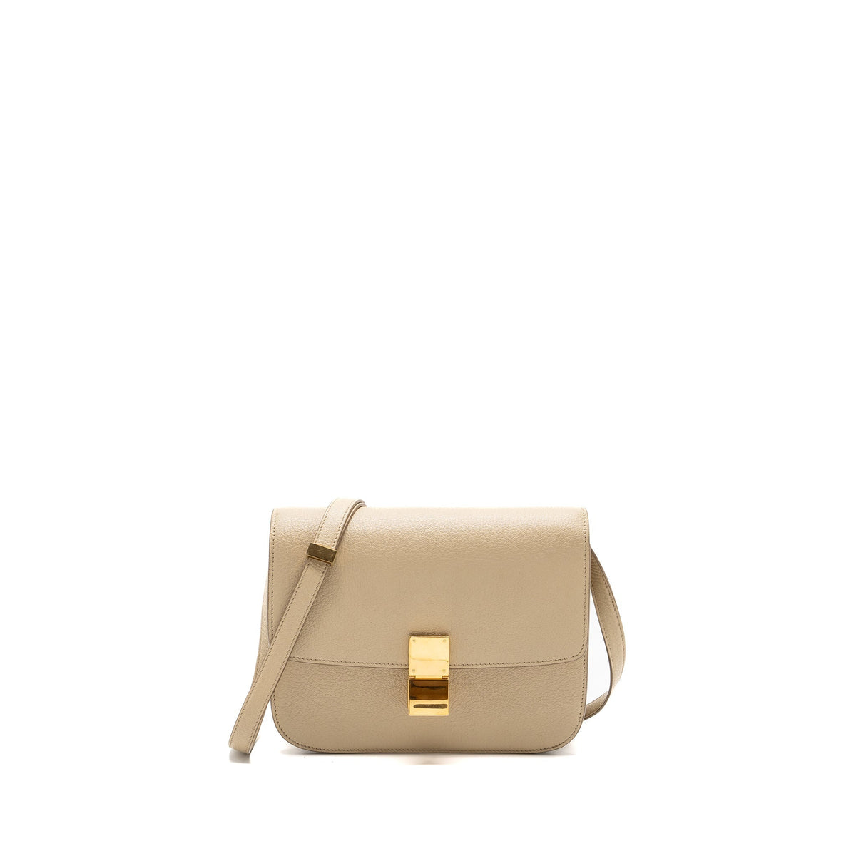 Celine Bags? Celine medium classic box bag goatskin beige GHW Premium Designer Shoulder Bag