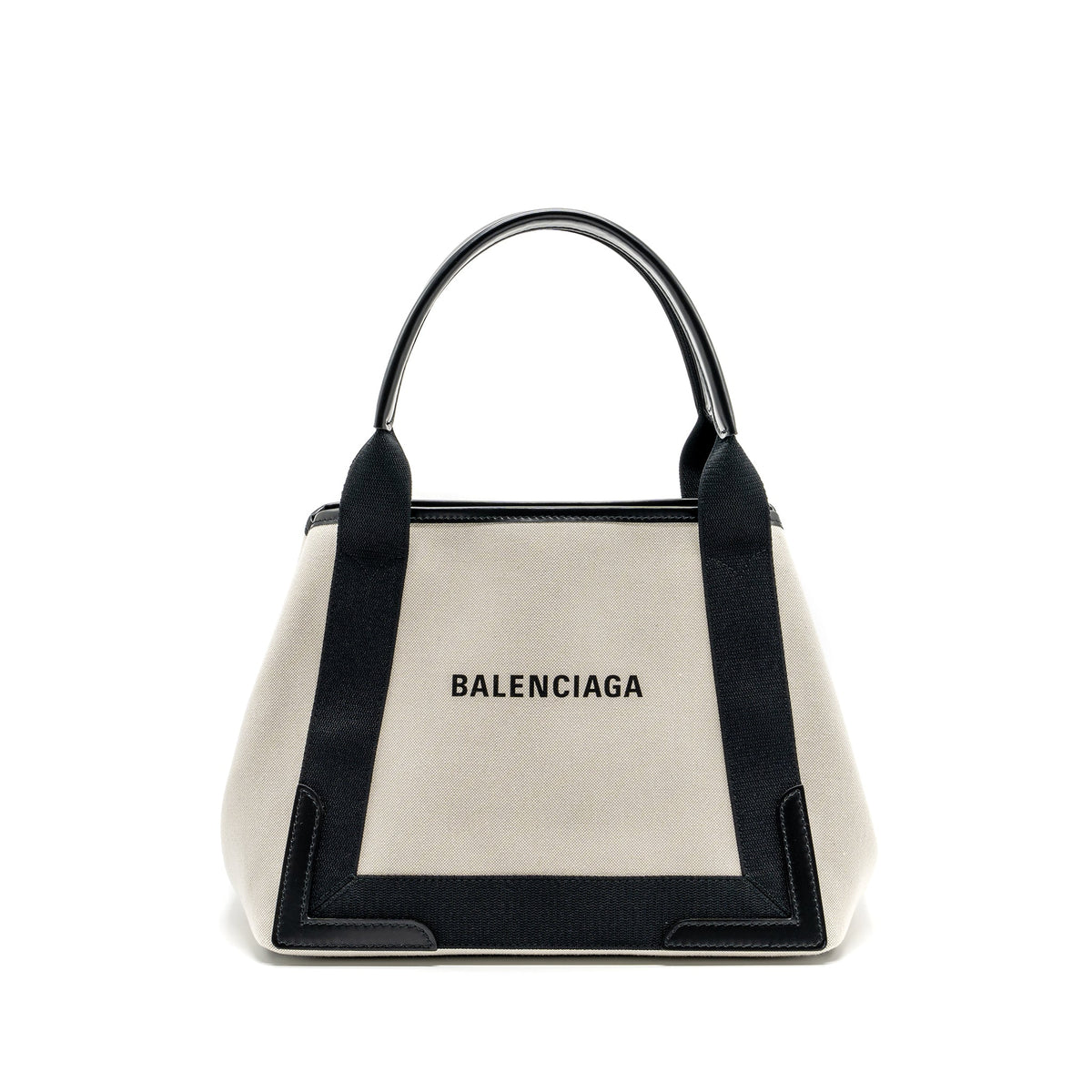 Balenciaga Cabas Tote Bag Canvas/Calfskin Beige/Black SHW — Luxury Canvas Tote Bag