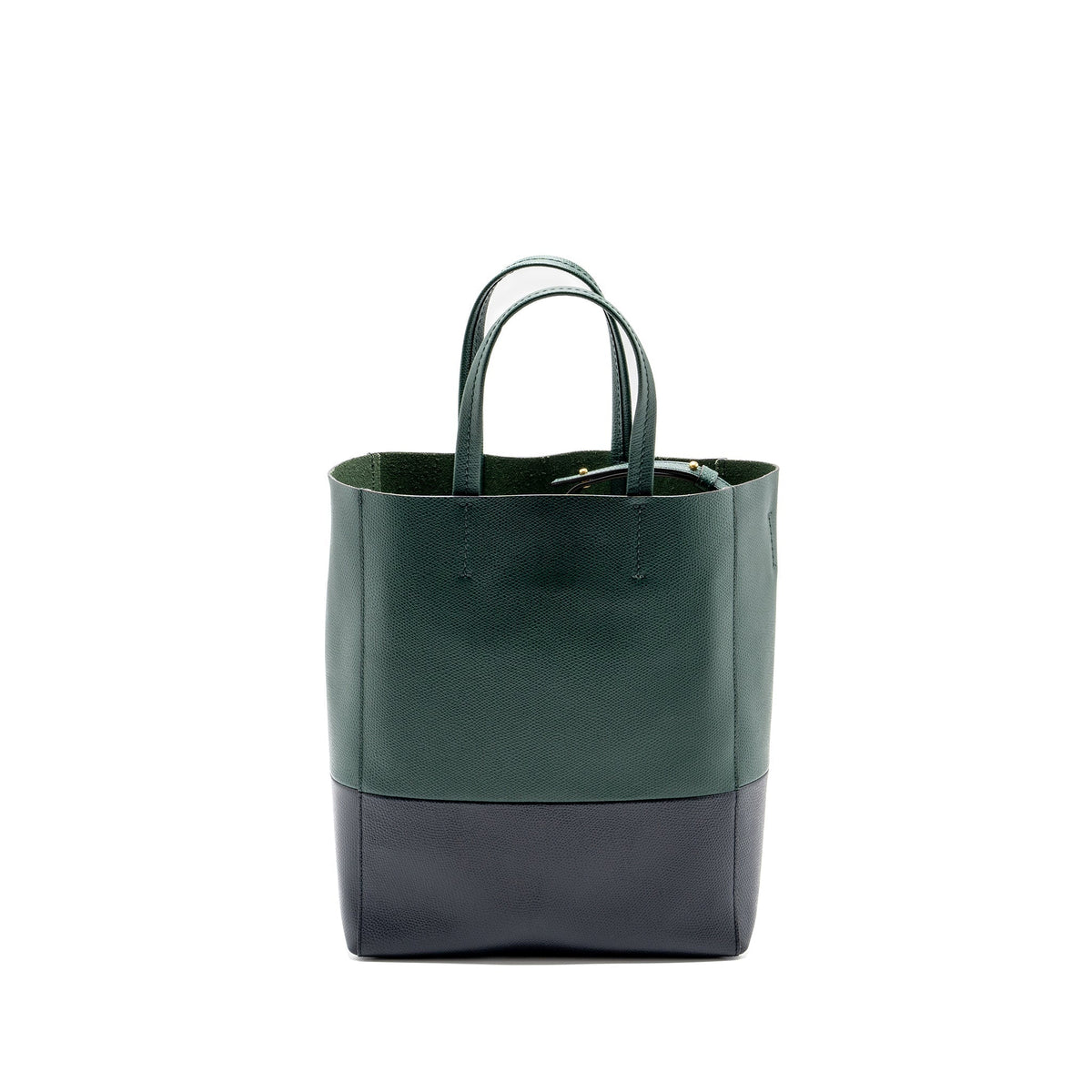 Celine Bags? Celine vertical cabas calfskin green navy GHW Luxury Designer Leather Handbag