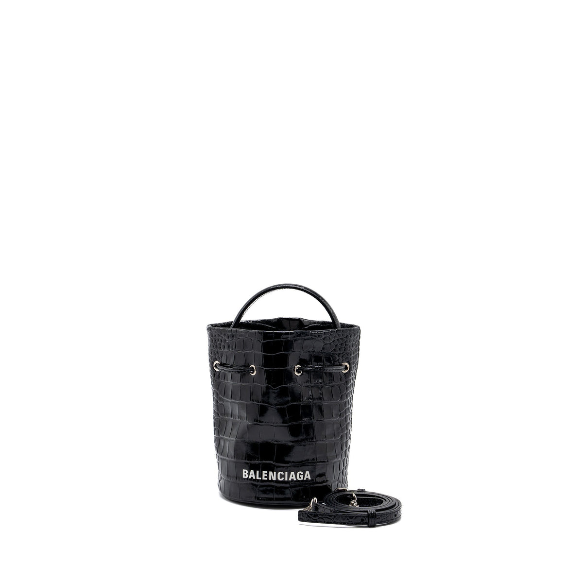 Balenciaga XS Everyday Drawstring Bucket Bag Black SHW — Designer Bucket Bag