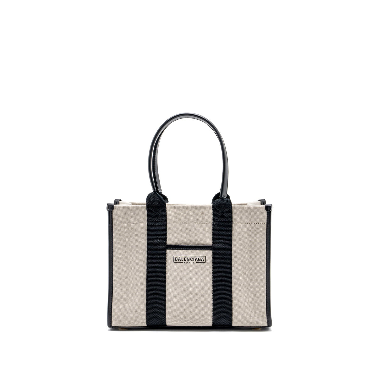 Balenciaga Small Tote Bag Canvas/ Leather Black/White GHW — Premium Leather Tote