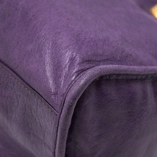 Balenciaga Giant City Bag Purple GHW — Designer Leather Handbag