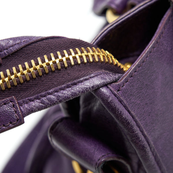 Balenciaga Giant City Bag Purple GHW — Designer Leather Handbag
