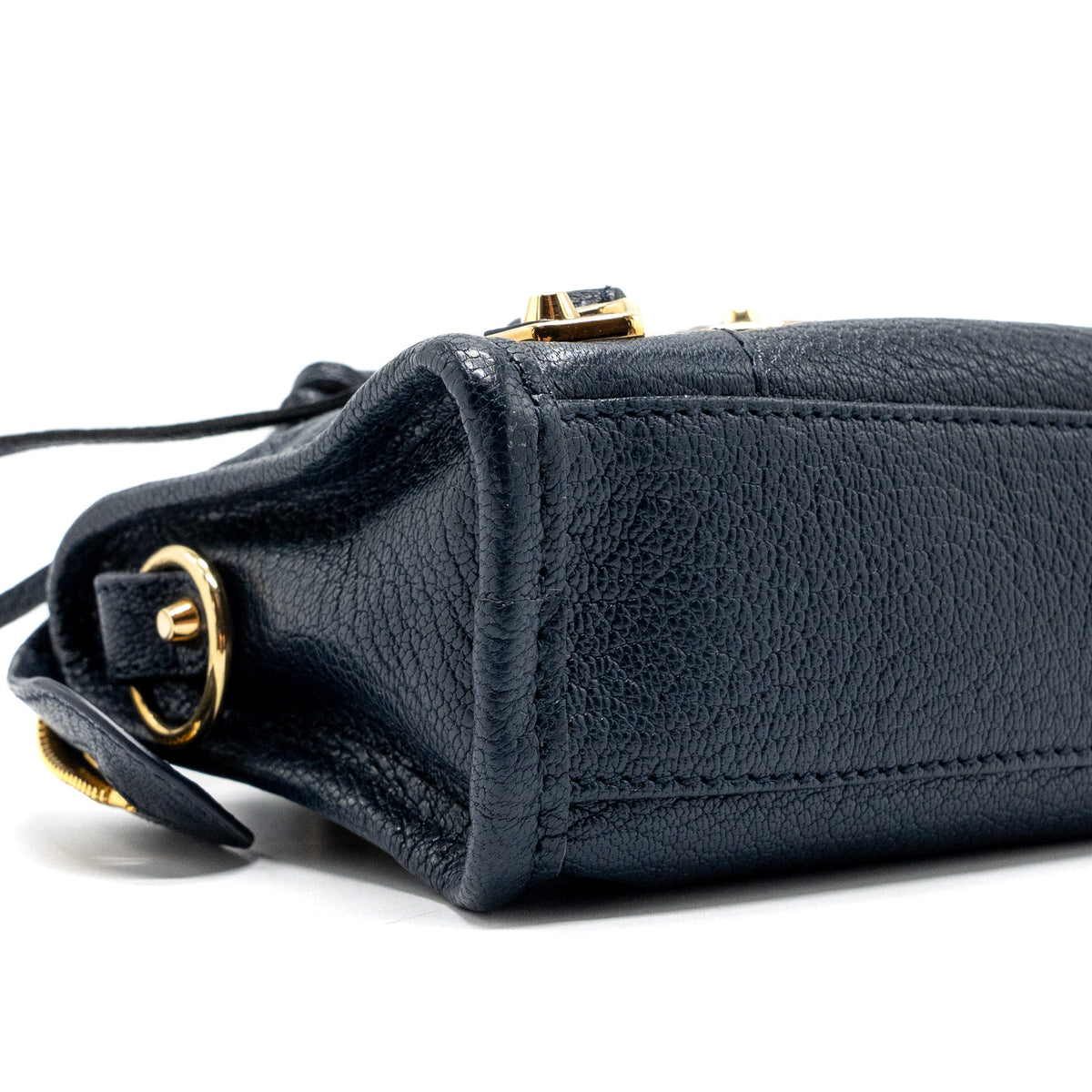 Balenciaga Nano City Bag Navy GHW — Designer Leather Handbag
