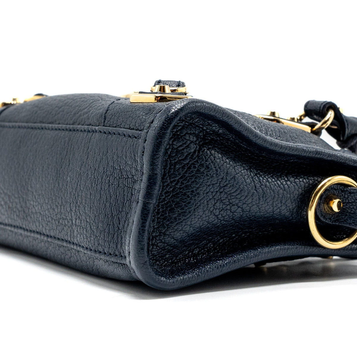 Balenciaga Nano City Bag Navy GHW — Designer Leather Handbag