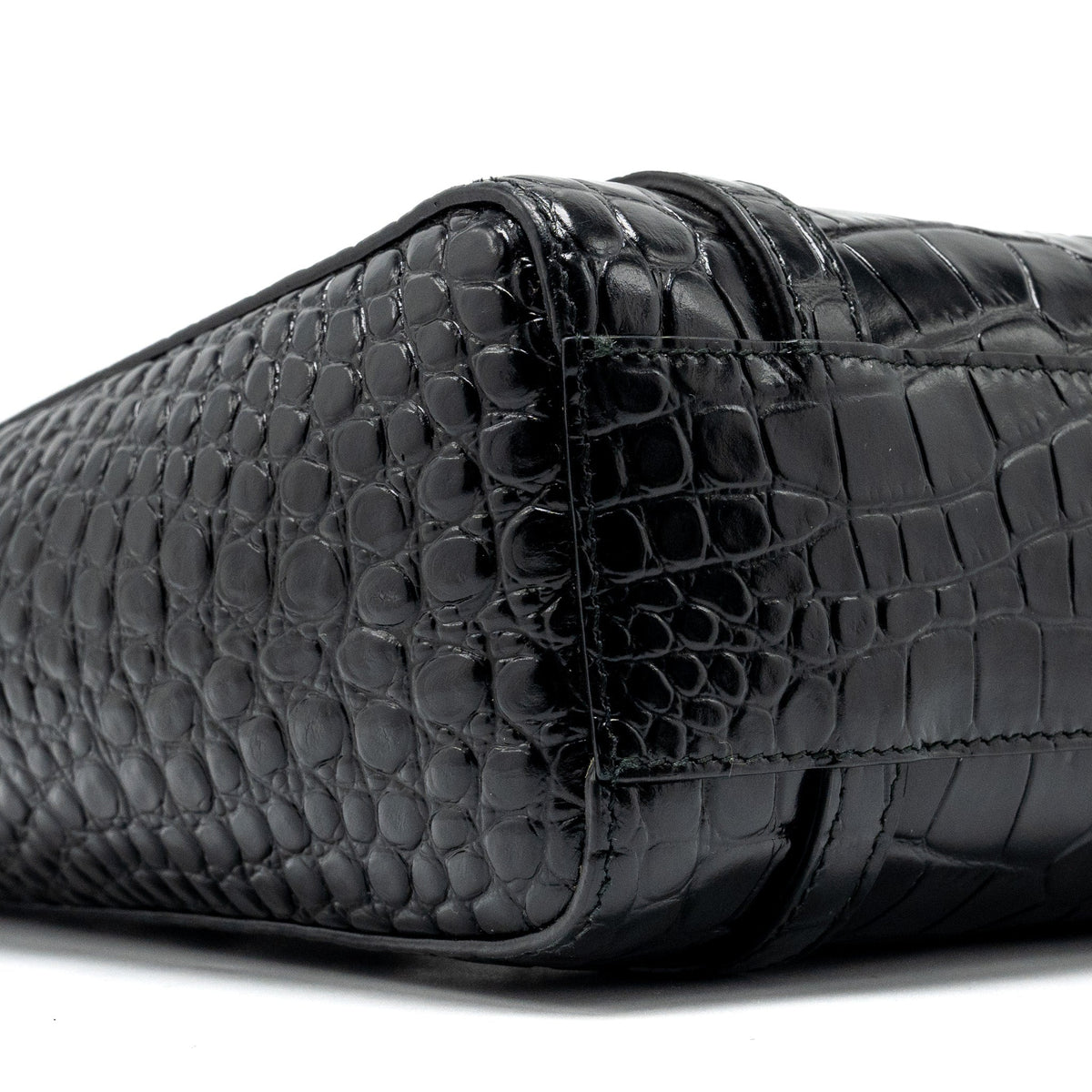 Balenciaga XXS Everyday Tote Bag Croc-Embossed Calfskin Black SHW — Premium Leather Tote