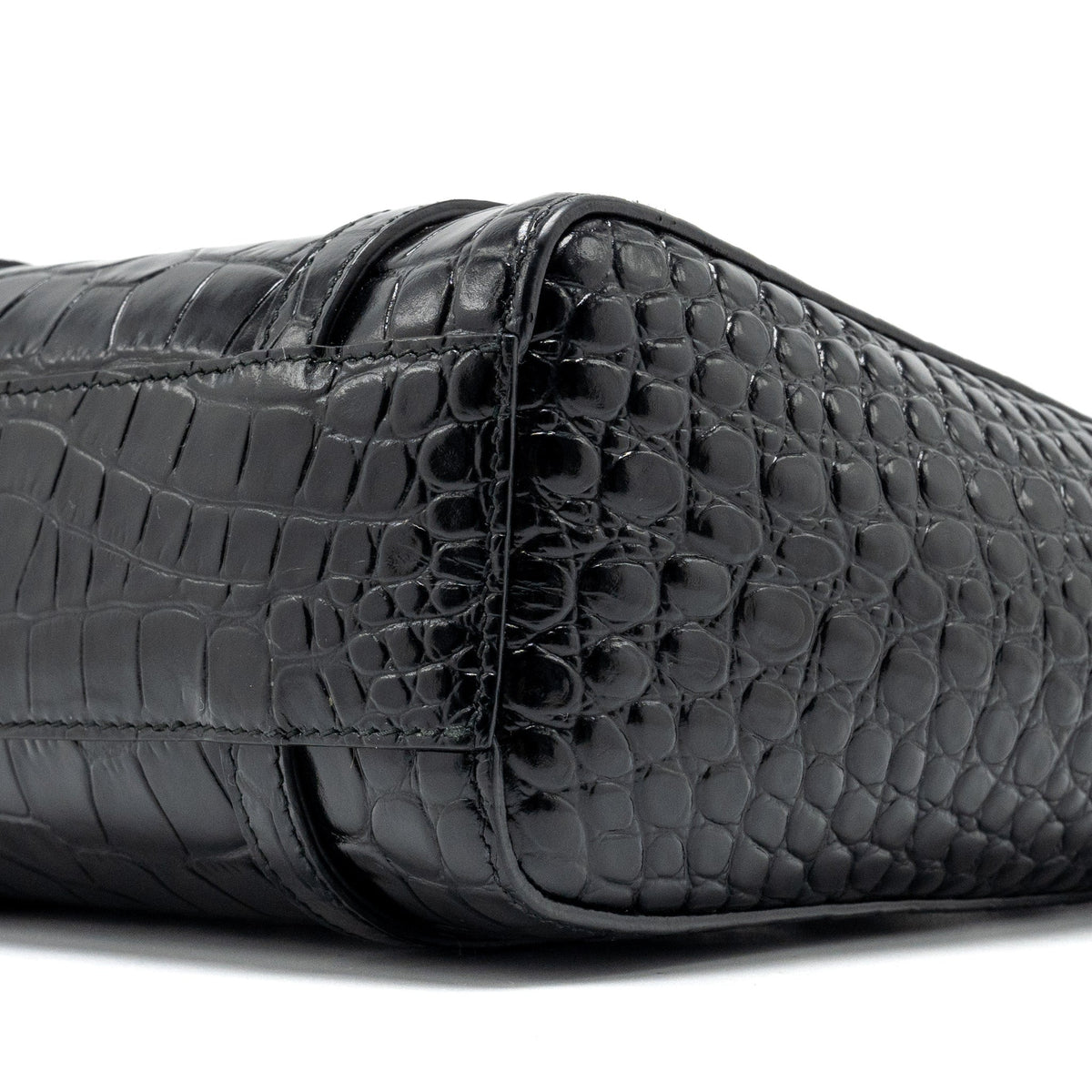 Balenciaga XXS Everyday Tote Bag Croc-Embossed Calfskin Black SHW — Premium Leather Tote