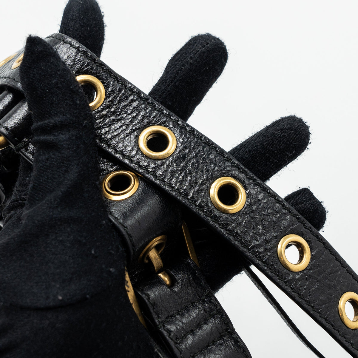 Balenciaga Le Cagole XS Lambskin Black GHW | Studded Leather Shoulder Bag