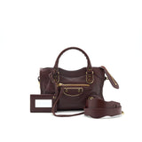 Balenciaga women's handbag Burgundy luxury designer leather