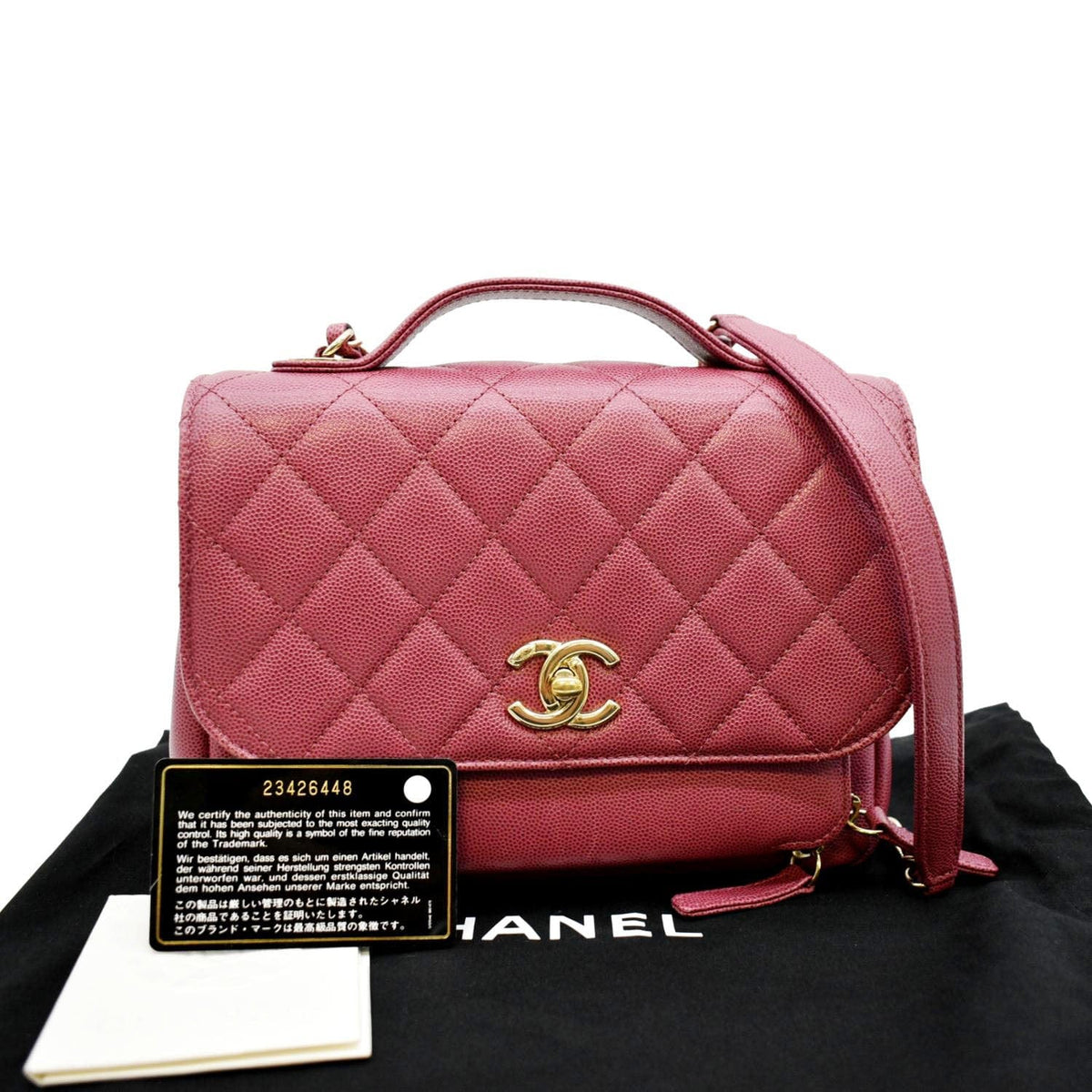 Chanel Bags Chanel Business Affinity Medium Flap Quilted Caviar Shoulder Bag Pink Luxury Designer Leather Handbag