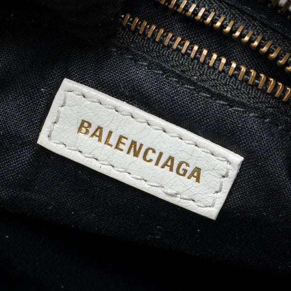 Balenciaga City Graffiti Classic Studs bag leather white / pink/ black with black hardware | Designer Luxury Handbag