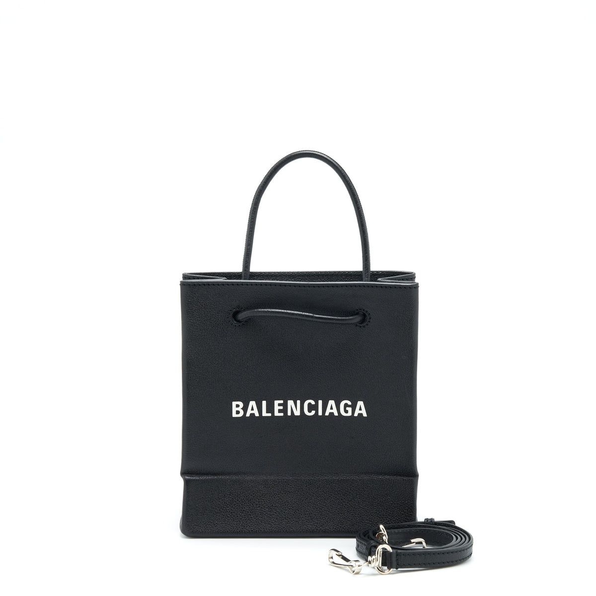 Balenciaga Top Handle Shopping Tote Bag Calfskin Black SHW — Premium Leather Tote