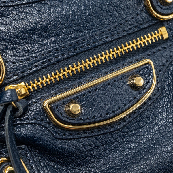 Balenciaga Nano City Bag Navy GHW — Designer Leather Handbag