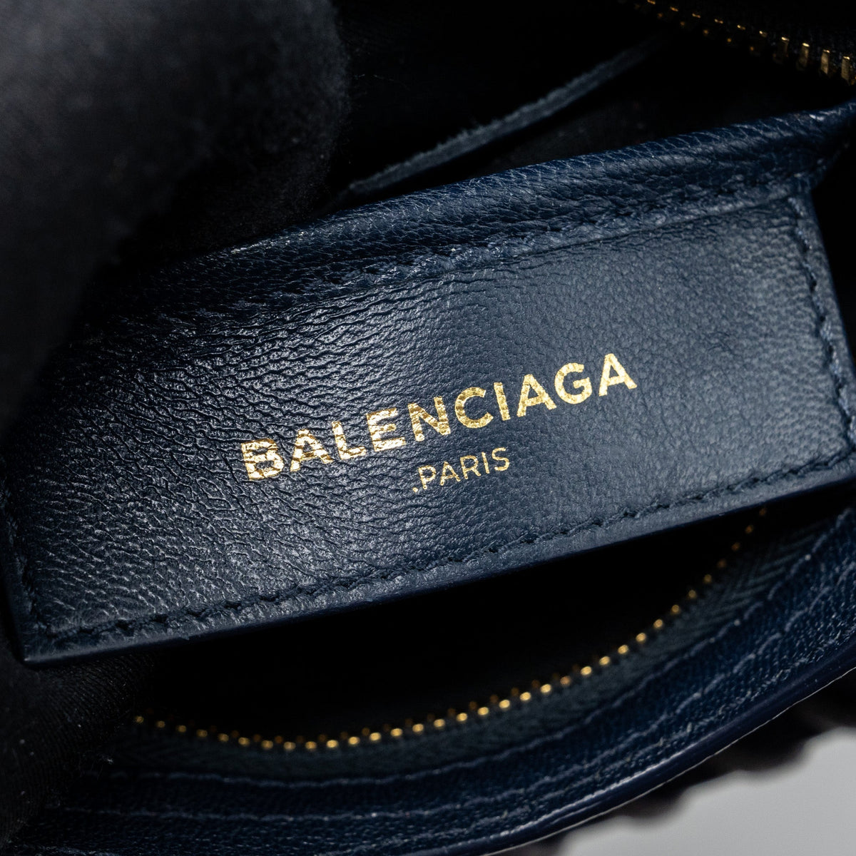 Balenciaga Nano City Bag Navy GHW — Designer Leather Handbag