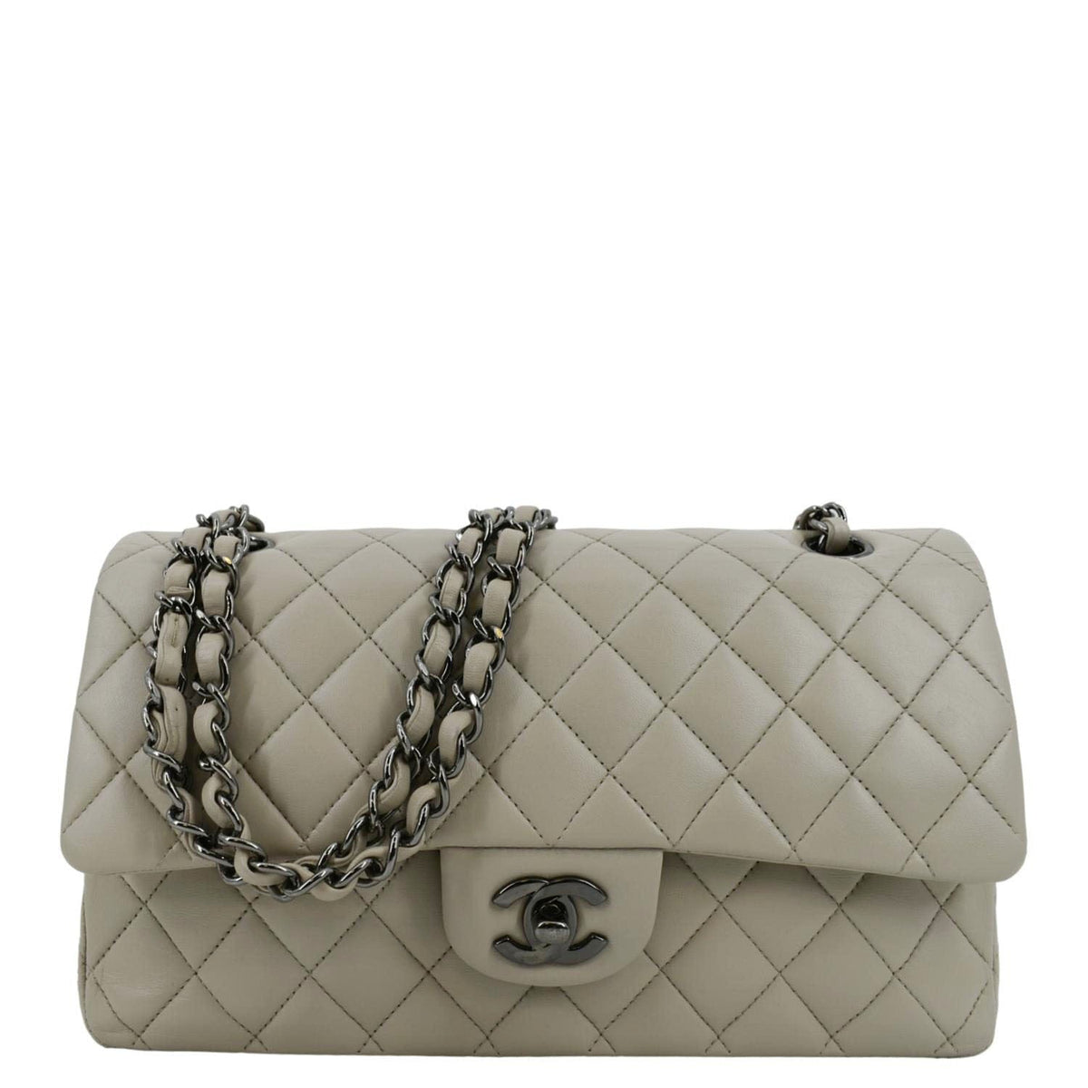 Chanel Bags Chanel Classic Medium Double Flap Quilted Leather Shoulder Bag Ivory Elegant Everyday Designer Handbag