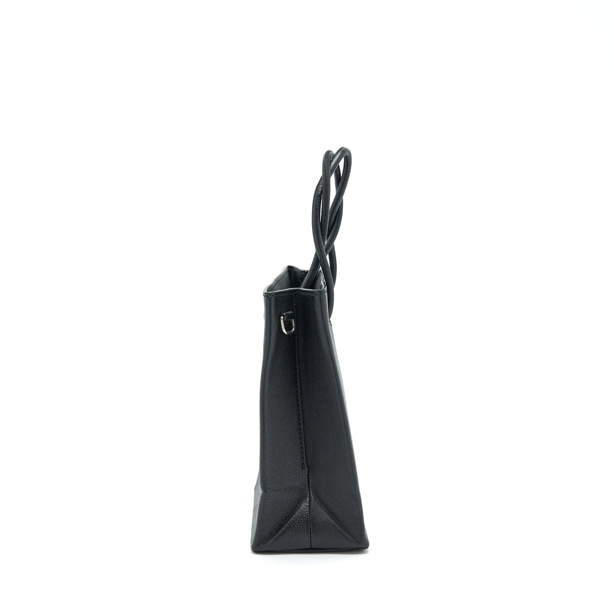Balenciaga Top Handle Shopping Tote Bag Calfskin Black SHW — Premium Leather Tote