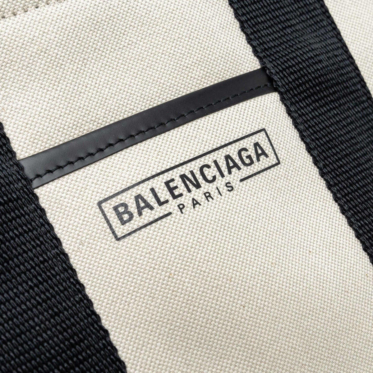 Balenciaga Small Tote Bag Canvas/ Leather Black/White GHW — Premium Leather Tote